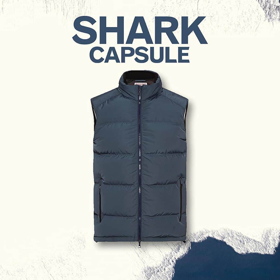 オールバーブラウンのインスタグラム：「Our Shark capsule was made for layering with intelligent fabrics and precise tailoring. From softshell sweatshirts and gilets to down-filled outerwear, pick your perfect travel companions for exploring the great outdoors. Tap to shop ⤴️🦈 #DoseOfSun #OrlebarBrown #OBsAroundTheWorld」
