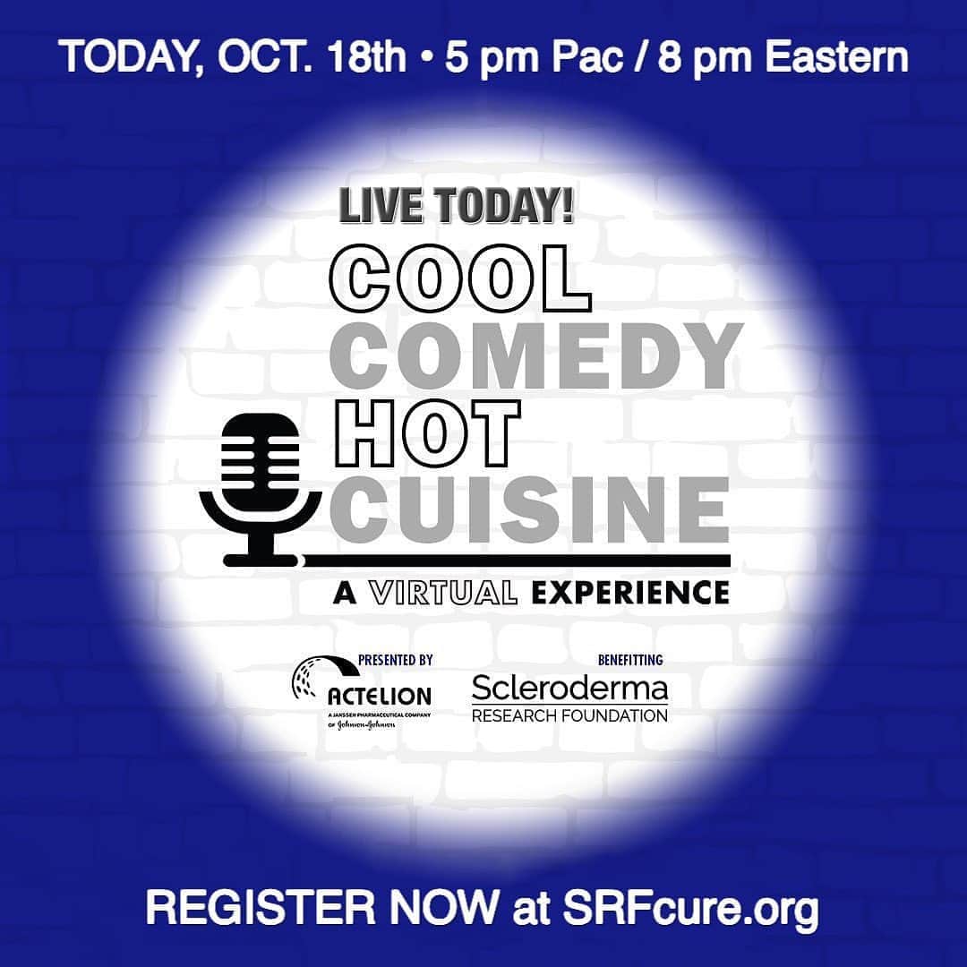 ボブ・サゲットのインスタグラム：「IT HAPPENS TODAY!!! SOON!  I'm hoping you all can join me and @susanfeniger and SO MANY KIND STARS OF COMEDY & MUSIC— as we host TODAY’S LIVE VIRTUAL EVENT for a cause near and dear to my heart— supporting the Scleroderma Research Foundation. and lost my sister to this disease, and I'm on the board of directors, and our signature event, 𝐂𝐎𝐎𝐋 𝐂𝐎𝐌𝐄𝐃𝐘 • 𝐇𝐎𝐓 𝐂𝐔𝐈𝐒𝐈𝐍𝐄, is broadcasting live on YouTube TODAY, at 5PM PDT/8PM EDT (with a super fun pre-show half an hour before, 4:30P/7:30E).  There is still time to get your ticket! Just for you nice Insta-Peeps, use code "BOB" at checkout and receive 50% off a $100 ticket.   To register and learn more, visit  CCHC2020JOIN  Or SRFcure.org #CCHC2020 #CoolComedyHotCuisine #BobSaget @SusanFeniger @srfcure  With appearances by: #JasonAlexander #JackBlack #BillBurr #KellyClarkson #JimGaffigan #JoelGallen #JeffGarlin #NikkiGlaser #ReginaHall #KenJeong #QueenLatifah #GeorgeLopez #HowieMandel #JohnMayer #JoelMcHale #PatMonahan #RayRomano #JeffRoss #SarahSilverman #JohnStamos」