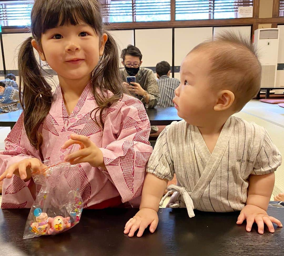 川島菜月さんのインスタグラム写真 - (川島菜月Instagram)「. . . 娘が笑顔を使い分けるように‼︎ 元気ハツラツとしっとり系😆🤍 雰囲気変わる👏 . . . #大江戸温泉物語 #浴衣　#浴衣女子」10月18日 22時15分 - natsuki0624kia