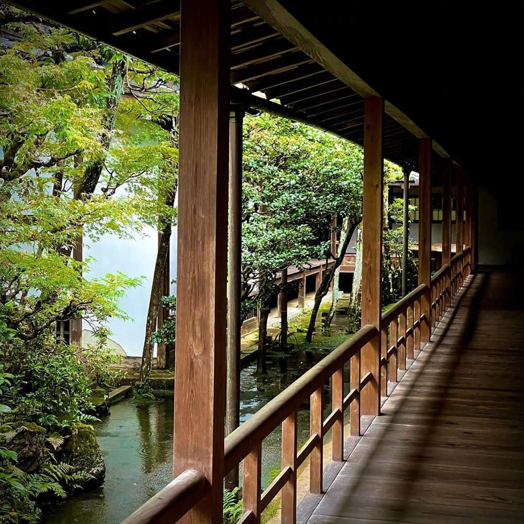 林信行さんのインスタグラム写真 - (林信行Instagram)「昨日は京都で「 #テクノロジーの佇まい 」というイベントに参加。 聞香、お経、講和、詩吟、活花、座談、香りのマリアージュを楽しむディナー、邦楽2.0… 日本の伝統文化と、その延長線上にある革新を一日に凝縮したフルコースの体験だった。  京都ならではのテクノロジー会社、 @muilabo のイベントだ。 伝統的価値観と、テクノロジー時代を丁寧に紡ごうという試み、素晴らしいと思った。  法然院の美しさも素晴らしかったが、登壇者からの話もいずれもインスパイアリングだったので簡単にシェアしたい。と言っても全部を書くと長くなるので、特に感動した花道家／アーティストの上野雄次さんの話に絞るので、興味が湧いた人は、是非とも昨日の私の（誤字だらけの）ツイッター実況を見てもらえればと思う。 https://twilog.org/nobi/date-201017  床の間に見立てた台の上に、故青木亮作の割れた壺をなんとか固定させた後、その日の朝、山科で拾ってきたという樹の枝をバキバキと折って立てたかと思うと、そこかkら光に向かって季節の花、秋明菊を挿した上野氏は「日本文化において床の間がいかに重要か」を語り始めた。 床の間こそが日本の文化の象徴と上野氏。床の間が無ければ、そもそも活け花も生まれなかった。床の間とは３方が囲まれ、正面が開いた空間。この正面は結界で、あの世とこの世を隔っている。「あの世」というのは「死後の世界」ではなく、「この世」つまり現実ではない場所。フィクション。脳の中のイメージを引き出して作られた世界。 　日本人は、そんな床の間を家に持ち、何を飾ったのか。代表的なものは花鳥風月だが、花は見て愛でるもので視覚、鳥は聴いて楽しむもので音、風は触覚で感じるもの、そして月は空想を膨らませるもの。 　これは日本だけのユニークな文化だ。日本の文化は中国や韓国などの大陸から渡ってきたものが多い。例えば着物を売っている店は「呉服屋」、つまり「呉」の国（中国）の影響を受けたもの。でも、「床の間」はそうした輸入した文化でなく、日本にしかない。 　日本人は自分だけのアートギャラリーを家に持つ習慣を作ったのだ。 　では、そこに飾るアートとは何か？例えばイチロー選手がライトから、キャッチャーミットに向けてレーザービーム送球をしてランナーを刺すと、見た人はそれを「アートだ」と言って、そのことに文句をつける人はいない。「人をアっと言わせる技がアート」。多くの人が、アートというと思い浮かべるファインアートは、たまたま広がった１ジャンルに過ぎない。 　では、日本人はなんでそんなにアートを求めるようになったのか。それは農耕民族ならではの苦しみがあったから。濃厚と言っても帝国主義の国は麦作が中心だが、日本は稲作が中心。 　どこでも育つ麦と違って、稲作では人々が１箇所にかたまって住むことになり、それだけにコミュニティーに属することのフラストレーションも大きい。そこで、そのフラストレーションを発散させるために、人々は心のトリップ（陶酔）を求めた。 　アートはすごい技で人々を酔わせることで、その命を救っている。 　帝国主義の国々の考え方は、ゼロサムでどこかが勝てばどこかが負ける。世の中に流通しているお金の量も基本的には一定のはずで、誰か成功して大儲けをしている人がいるということは、その影で損をしている人もいる、ということ。 　これに対して日本人は分け合って、皆で豊かになる方法を知り実践してきた。これからの世界を救うヒントもそこにある。 　ここで上野氏が自らの作品を解説した。底のない割れ壺を台にしたのは、見る人々をアっと思わせたいから。そして木片から花が覗いているが、人は花を見ると、それを人に見立てる。その花がピョンと開放的なところに顔を出し光を浴びているのを見て、人はそこに希望を感じる。 　人々は重力に抗った姿にも心を打たれる。植物というものは、そもそも重力に反して、素直に光に向かって伸びていく。形あるものが生み出す感動の多くはこの「重力への抗い」に起因している。「自分との戦いでした」と振り返るスポーツ選手も、実は重力と戦っていることが多い。人が感動するのは、その上で願望をかなえることで光に向かって素直に伸びる花はその願望を表している。 　話を戻して、日本から床の間が無くなったのは、テレビの普及と同じタイミング。我々から想像力を奪ったテレビが普及しリビングの中央に置かれたことで、床の間が消えた。 　しかし、今日、人々はテレビの代わりにスマートフォンを使い始めている。この画面の小さなデバイスをずっと眺めているのは身体的にもストレスが大きい。だからこそ、今、床の間を復活させるべきだ。 　溜飲が下がる、というのはこういうことを言うのだろう。いちいち納得しかなかった。  (他の出演者についてはFacebook投稿参照)  自分の国の良い伝統文化を語れなくて、どうやって未来に残るものを作れると言えるのか。 人々の生活を変え、社会に浸透するインフラテクノロジーを作っていると自負する人にとって、このイベントで行われたいたような新旧の文化のたしなみは必須ではないかと改めて思った。」10月18日 23時39分 - nobihaya