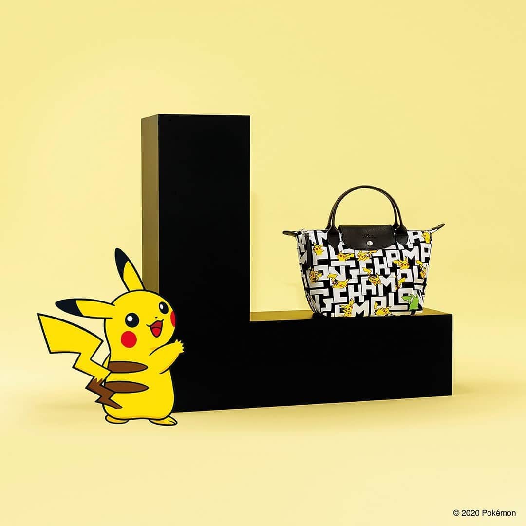 Longchampのインスタグラム：「'L' is for Longchamp... and love... because Longchamp loves Pikachu!  #LongchampXPokemon  #LongchampLePliage #Longchamp  #Pokemon #Pikachu」