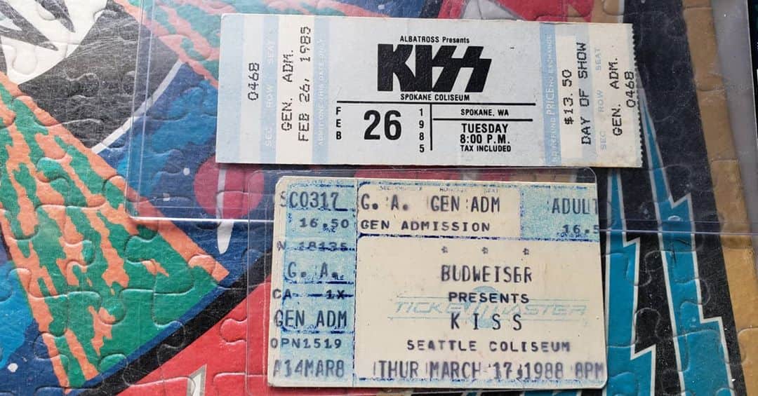 KISSさんのインスタグラム写真 - (KISSInstagram)「#KISSARMYROCKS! Thanks to Lloyd Dow for sharing his first two #KISS concert tickets with us! 1985 & 1988.  When was your first KISS?」10月19日 6時27分 - kissonline