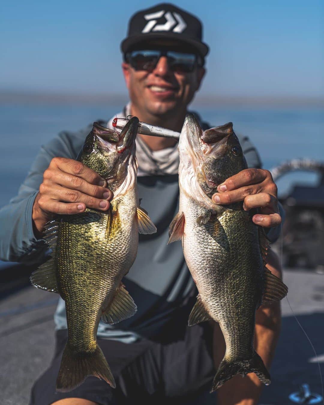 Brent Ehrlerさんのインスタグラム写真 - (Brent EhrlerInstagram)「Doubled up!! Actually had a 3 1/2 and a 6 on. The 6 pulled off then the other 3 1/2 hung himself. Love me a good fall Topwater bite. @luckycraftusa @daiwausa @casey_yoern @costabassfishing #fishitwell」10月19日 1時34分 - brentehrlerfishing