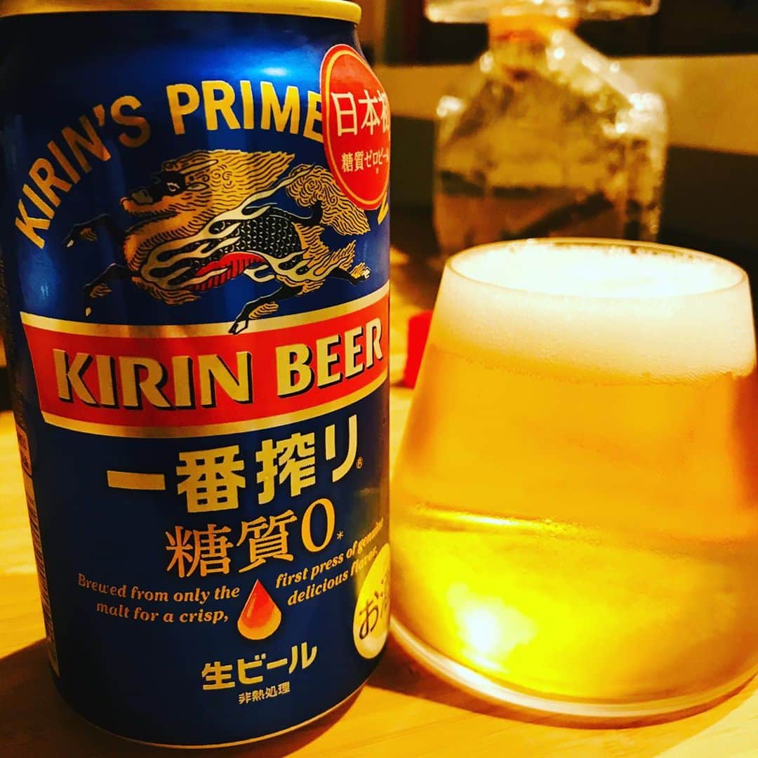 堀井亮佑のインスタグラム：「一番搾り糖質0。 糖質ゼロの限界点を堪能できるのと同時に糖質の偉大さにも気付ける。糖質って本当美味しいよね。。 #beer #堀井ビールログ」