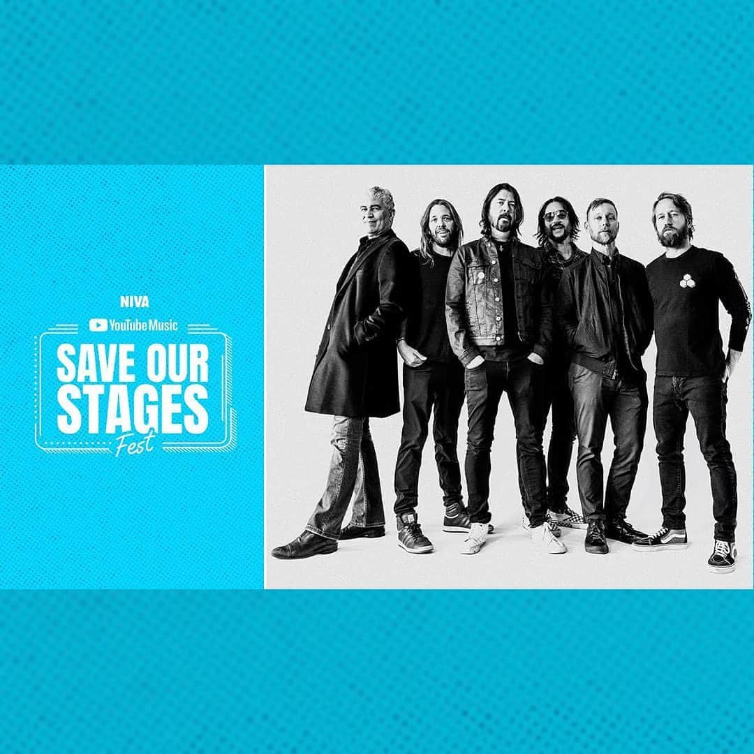 フー・ファイターズのインスタグラム：「In case you missed it, watch Foos full #SOSFEST set from the @thetroubadour at link in bio.   And if you are able, consider donating to the @nivassoc Emergency Relief Fund to #SaveOurStages.   Photo: @neumanvision」