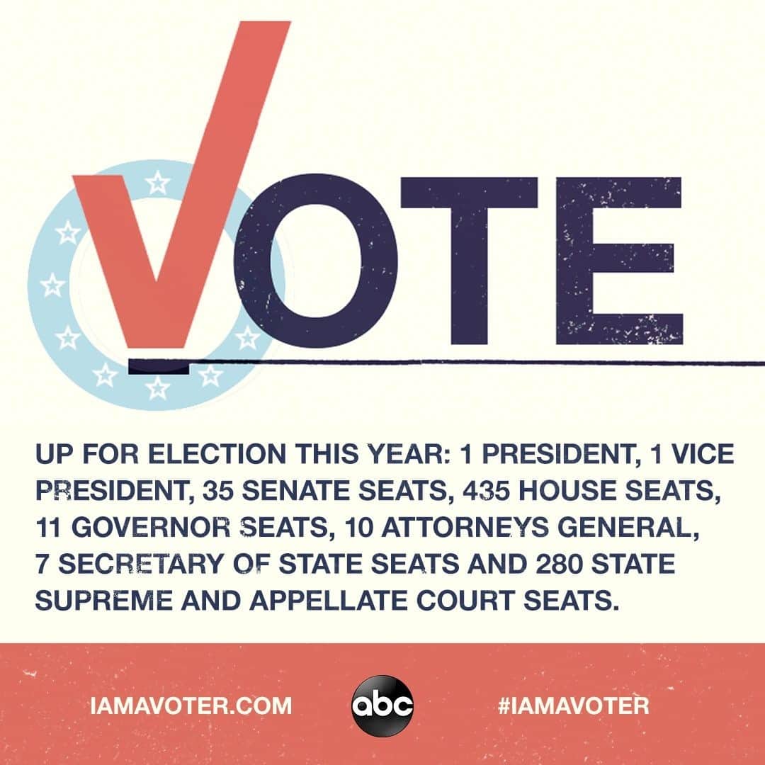 アメリカン・ブロードキャスティング・カンパニーのインスタグラム：「It's more than just the presidency. Vote to decide your community's future on or before November 3! #iamavoter」