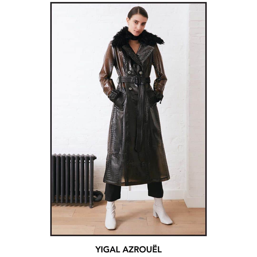 カット25さんのインスタグラム写真 - (カット25Instagram)「Croc emboss  vinyl  Trench-coat with leather Belts And removable fur collar!  FALL WINTER 2020 ⠀⠀⠀⠀⠀⠀⠀⠀⠀ ⠀⠀⠀⠀⠀⠀⠀⠀⠀ Sublime Ascension⠀⠀⠀⠀⠀⠀⠀⠀⠀ Modern minimalism, available online.⠀⠀⠀⠀⠀⠀⠀⠀⠀ ⠀⠀⠀⠀⠀⠀⠀⠀⠀ #FW20 #MADEINNEWYORK #YIGALAZROUEL #SHOPONLINE #SUSTAINABLEFASHION #SUSTAINABLELIVING⠀⠀⠀⠀⠀⠀⠀⠀⠀ _⠀⠀⠀⠀⠀⠀⠀⠀⠀ Photo: @_alexandrakuhn_⠀⠀⠀⠀⠀⠀⠀⠀⠀ MUA: @deborahaltiziomakeup⠀⠀⠀⠀⠀⠀⠀⠀⠀#hair  @ronenmorciano  Model: @franek176」10月19日 4時12分 - yigalazrouel