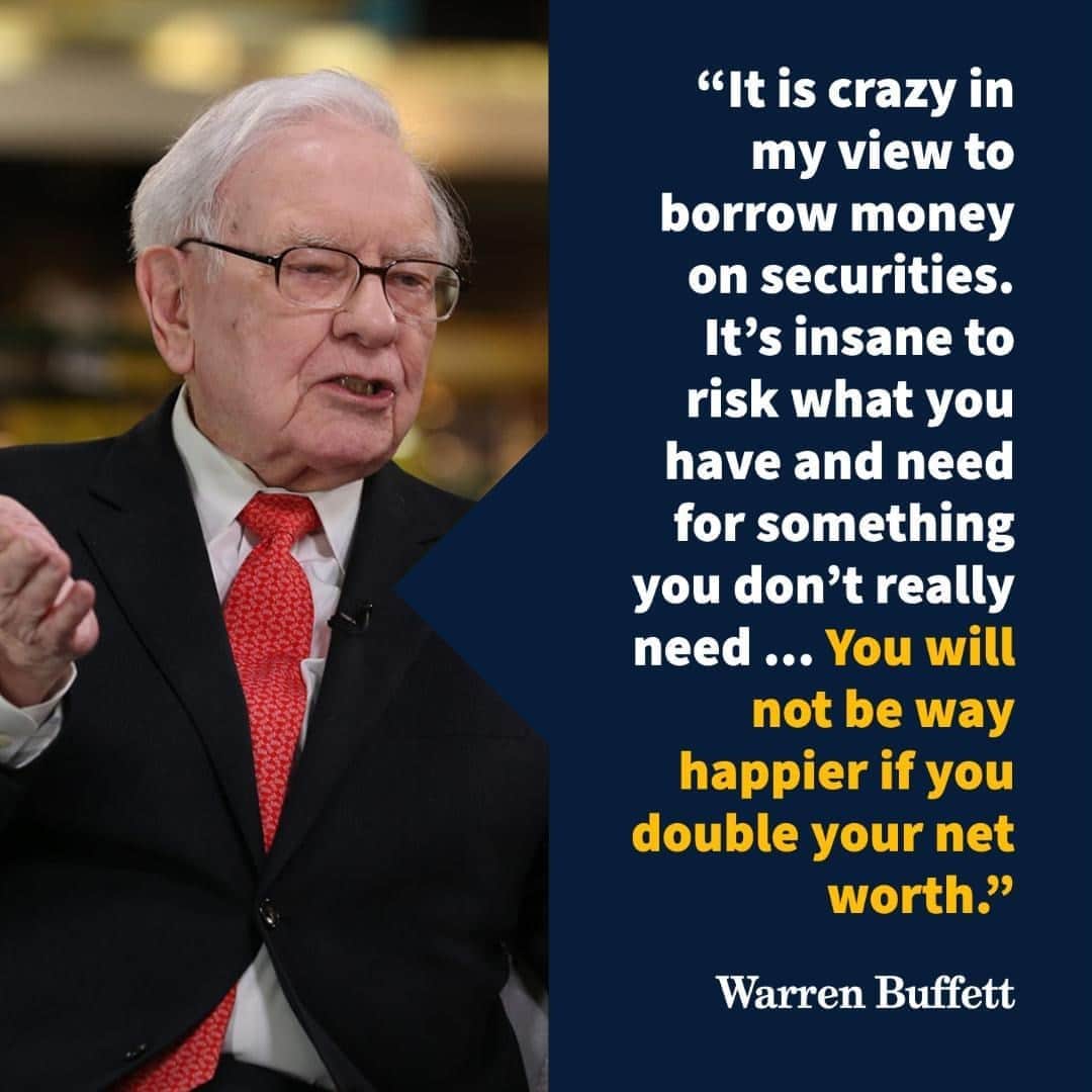 CNBCさんのインスタグラム写真 - (CNBCInstagram)「Warren Buffett believes investors should avoid using borrowed money to buy stocks.⁠ ⁠ “It is crazy in my view to borrow money on securities,” he said. “It’s insane to risk what you have and need for something you don’t really need ... You will not be way happier if you double your net worth.”⁠ ⁠ In a 2018 interview with CNBC, Buffett shared the wit and wisdom from Vice Chairman Charlie Munger.⁠ ⁠ “My partner Charlie says there is only three ways a smart person can go broke: liquor, ladies and leverage,” he said. “Now the truth is — the first two he just added because they started with L — it’s leverage.”⁠ ⁠ Full story at the link in bio.」10月19日 6時30分 - cnbc