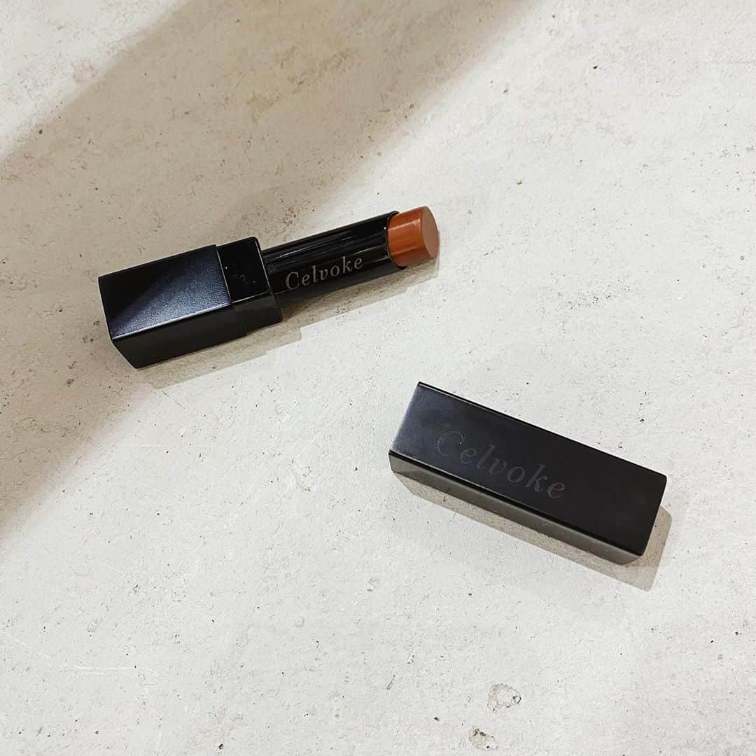 のインスタグラム：「. 最近の撮影でつけてるブラウンリップ celvoke 05 . リップはマットな質感のものがスキ🤍 . . @eri_koyama_ #celvoke #lips #cosmetics #cosme」