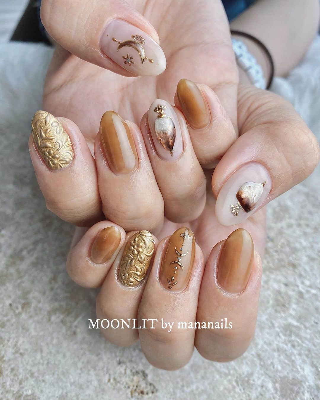 mananailsさんのインスタグラム写真 - (mananailsInstagram)「🦁🍁🌰  ☾120min」10月19日 9時48分 - mananails