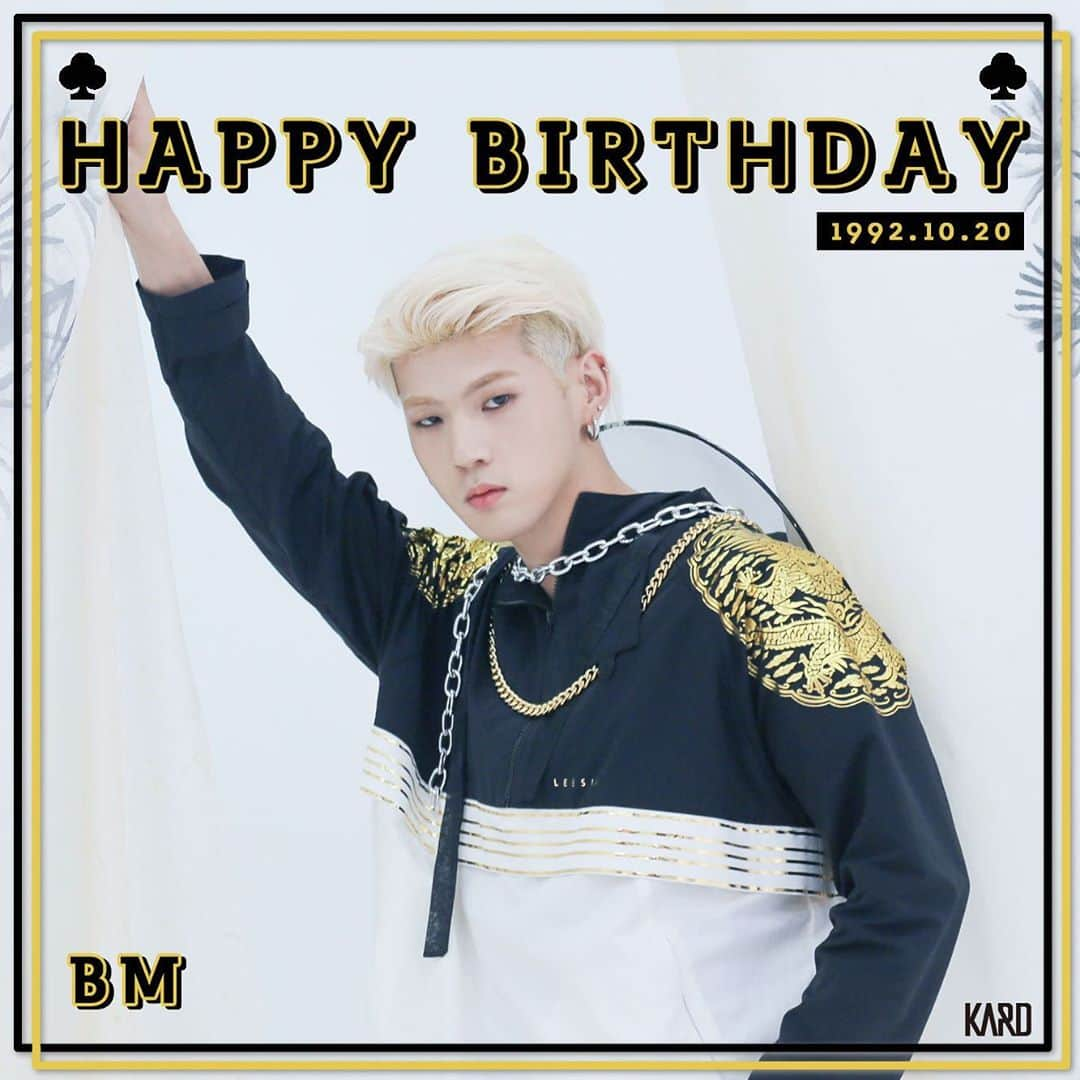 K.A.R.Dさんのインスタグラム写真 - (K.A.R.DInstagram)「[#KARD #BM🎉] HAPPY BIRTHDAY BM   King BM의 생일을 모두 축하해주세요👑   #HAPPY_BIRTHDAY #HAPPY_BM_DAY #카드 #비엠 #해피BM데이🥳」10月20日 0時03分 - official_kard