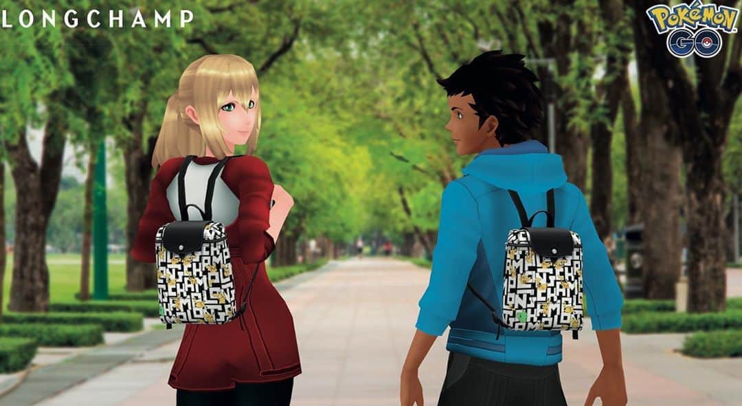 Longchampのインスタグラム：「For fashionable, competitive types. #LongchampXPokemon avatar backpacks are now available inside Pokémon GO (and the real bags are now available on our site).   #Longchamp  #PokemonGO #Pikachu」