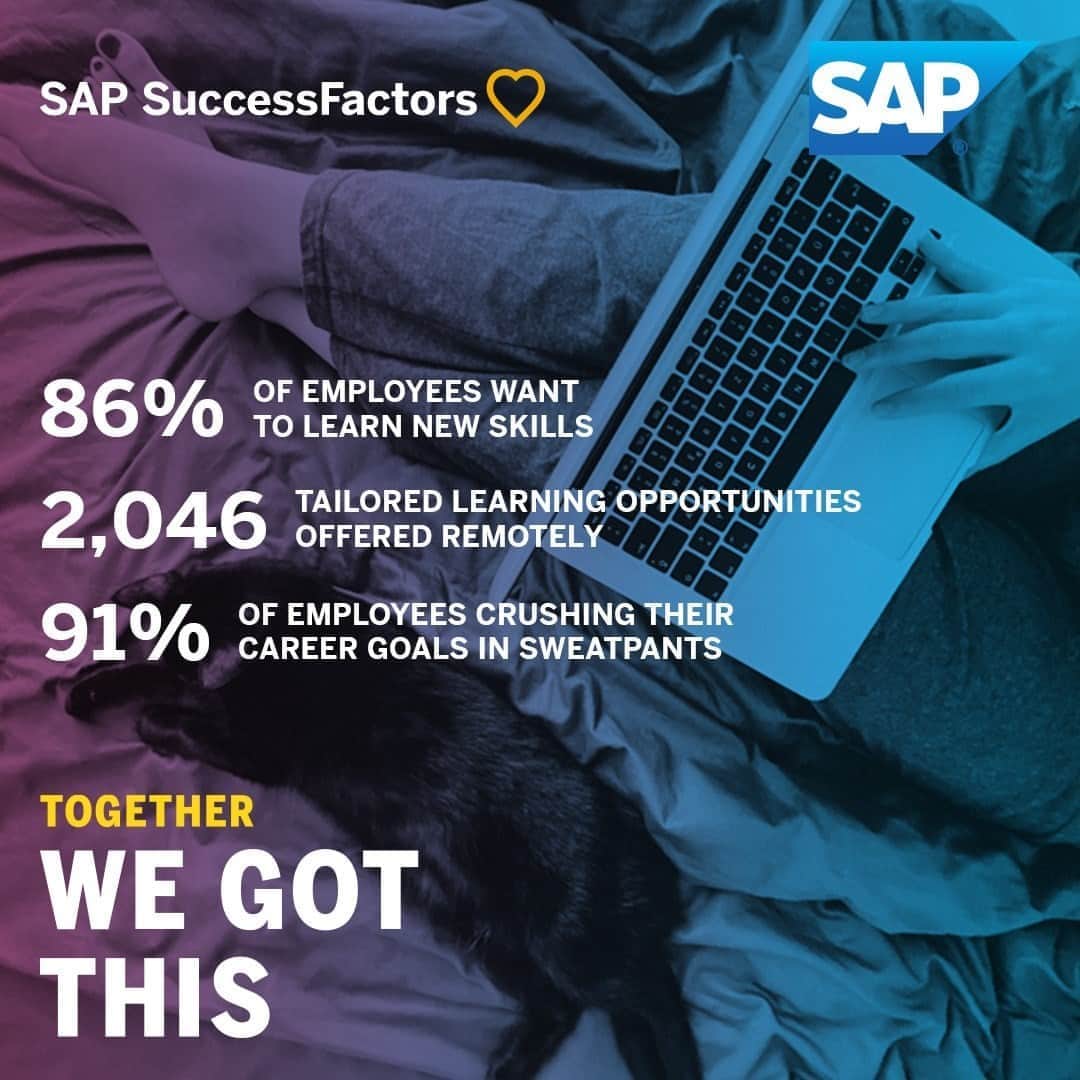 SAPのインスタグラム：「Put your people at the heart of your business with the @sapsuccessfactors HXM Suite – an evolved, cloud-based system with a focus on engagement and experiences. sap.com/hxm #TogetherWeGotThis」