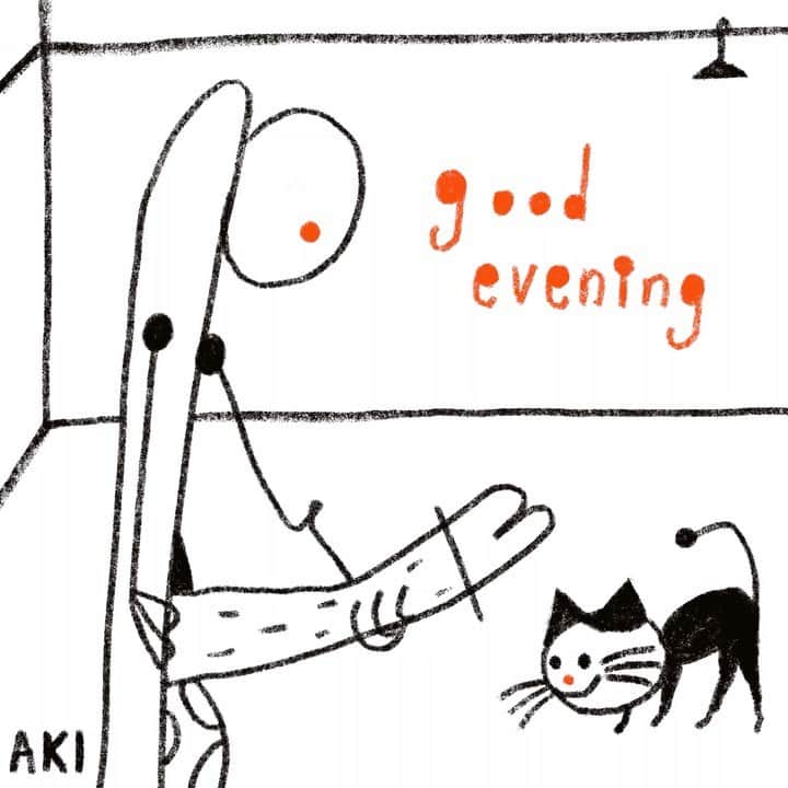 イマイアキノブのインスタグラム：「ꥄ オシマイヤス  #imaiakinobu  #イマイアキノブ #illustration  #evening」
