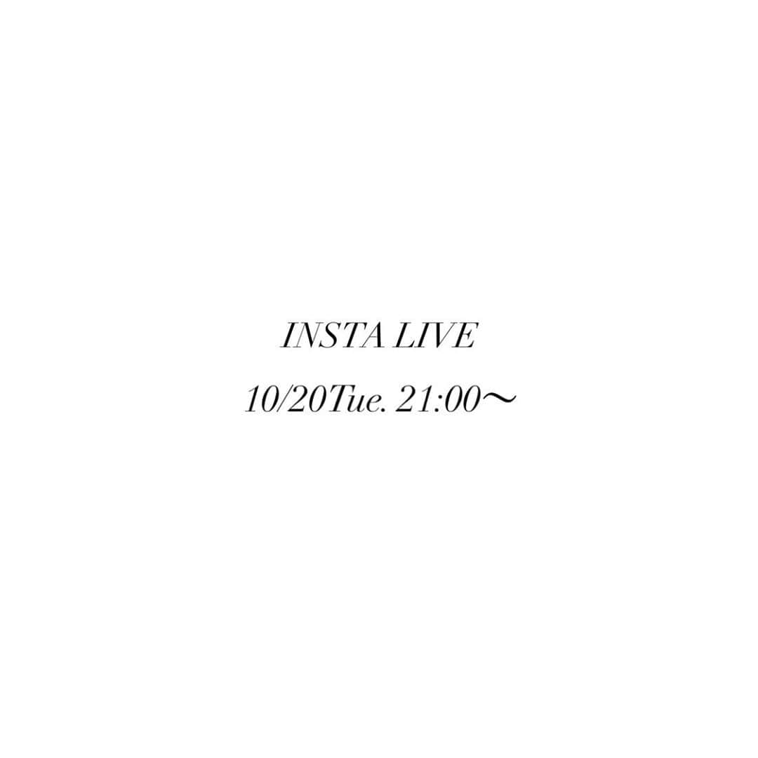 のインスタグラム：「INSTA LIVE❤︎ . . 10/20 Tue. 21:00〜 . . 新作のご紹介やノベルティの他にも 大切なお知らせがございますので 是非ご覧ください♥️ . . #instalive #aw #2020aw #comingsoon #newarrivals #ameri #amerivintage #shinjuku」