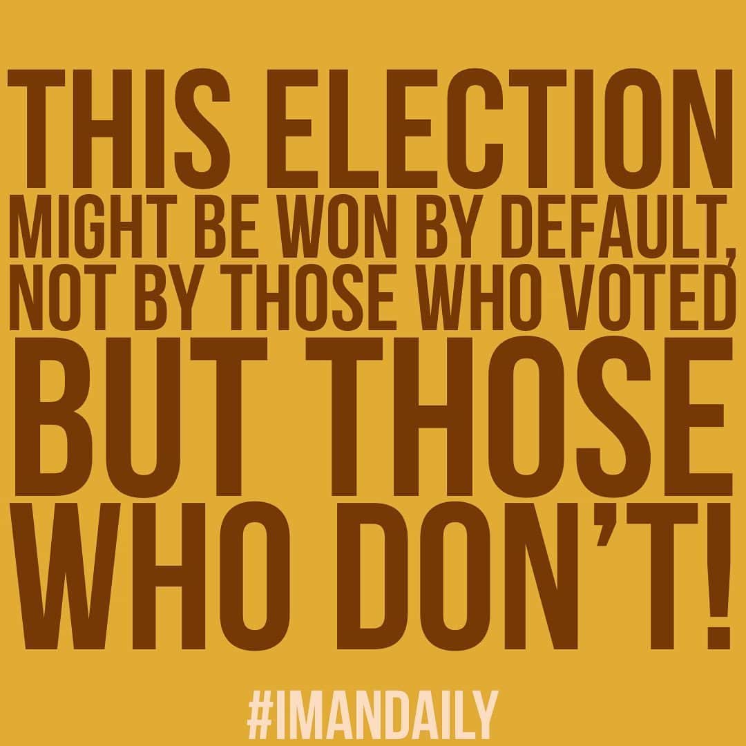 イマン・アブドゥルマジドさんのインスタグラム写真 - (イマン・アブドゥルマジドInstagram)「#imandaily #VOTE」10月19日 20時15分 - the_real_iman