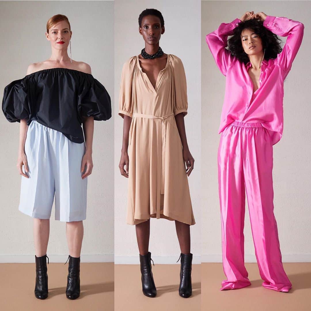 のインスタグラム：「LUTZ HUELLE Spring/Summer 21 #lepyjamarose #lutzhuelle Photo @francescobrigidaphoto Make Up @tomsapin @acm_mkp for @maccosmeticsfrance @maccosmetics Hair @tommarcireau」