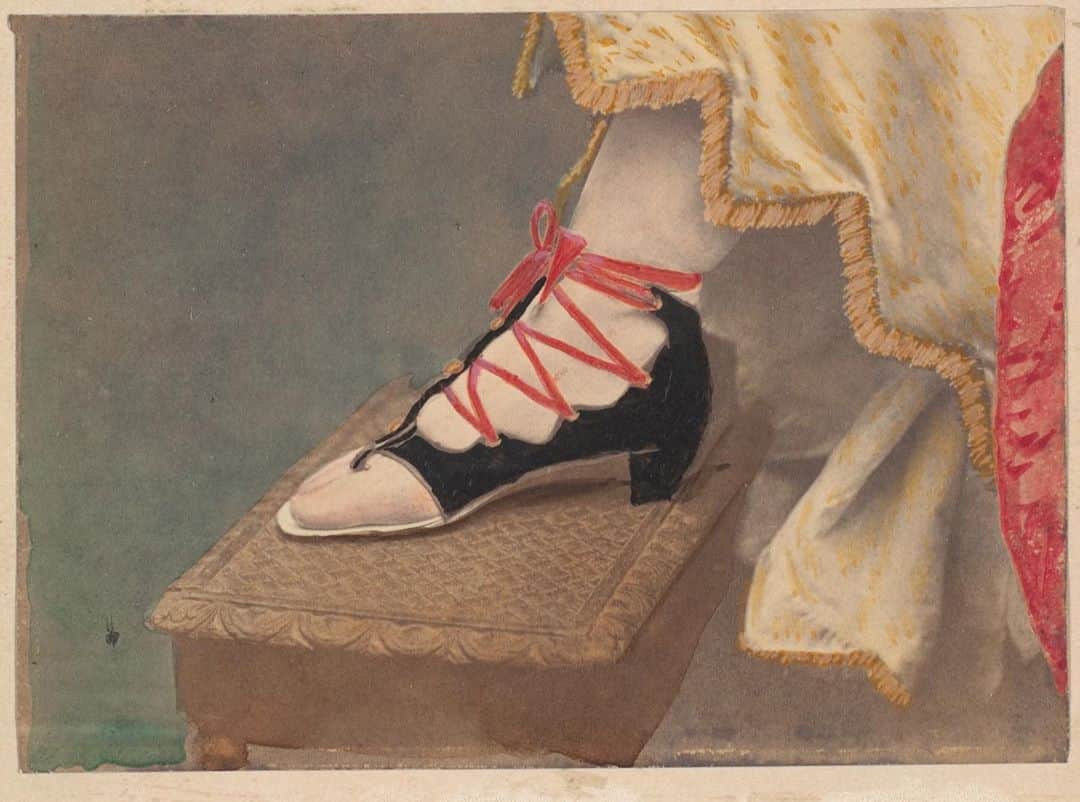 のインスタグラム：「Putting our best feet forward to start this Monday 👣 ⁣ ⁣ Guess what: This is a photograph! Though these feet look like oil paintings, they are actually silver prints from glass negatives with applied color.⁣  Learn more cool stuff about photography from @metphotographs. ⁣ 📸 Pierre-Louis Pierson (French, 1822–1913). Les Cothurne, 1861–67. Painted and retouched by Unknown (French). Person in Photograph: Countess Virginia Oldoini Verasis di Castiglione (1835–1899). Albumen silver print from glass negative with applied color.」