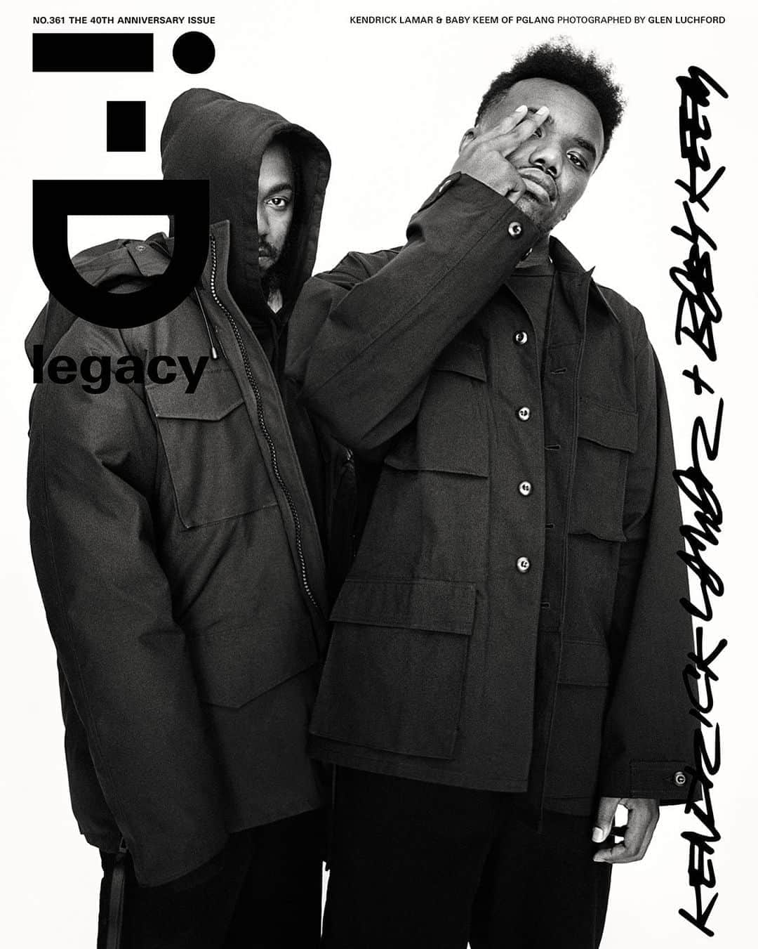 i-Dさんのインスタグラム写真 - (i-DInstagram)「Introducing the first cover stars of i-D’s 40th Anniversary Issue, @kendricklamar and @keem ⁣ At the link in bio, one of the most important artists of his generation hits pause to talk with one of most exciting new rappers on the planet.⁣ ⁣ On sale now at www.i-dstore.co⁣⁣⁣ 🛒⁣⁣⁣⁣⁣⁣⁣⁣ ⁣⁣⁣⁣⁣⁣⁣⁣ [The 40th Anniversary Issue, No. 361, Autumn 2020]⁣⁣⁣⁣⁣⁣⁣⁣⁣⁣⁣⁣⁣⁣ ⁣ Handwriting by Futura 20000 @futuradosmil⁣ .⁣ .⁣ .⁣ Photography @_glen_luchford⁣ Fashion director @mr_carlos_nazario⁣ Editor in Chief and Creative Director @alastairmckimm⁣⁣⁠⁣ Creative Direction, Art Direction and Editorial Design @LauraGenninger @Studio191ny⁣ Styling (Kendrick) @dianne⁣ Styling (Baby Keem) @taylor__mcneill⁣ Grooming (Kendrick Lamar and skin for Baby Keem) @tashareikobrown using Chanel. ⁣ Grooming (Baby Keem) @shafic_tayara using GETFBN. ⁣ Casting @samuel_ellis for DMCASTING⁣ Kendrick Lamar wears jacket @yproject_official x @canadagoose. Hoodie @stussy. Trousers @carharttwip. ⁣ Baby Keem wears jacket @wtaps_tokyo. T-shirt @johnelliottco. Trousers @carharttwip.⁣ #Legacy #KendrickLamar #BabyKeem #pgLang」10月19日 23時00分 - i_d