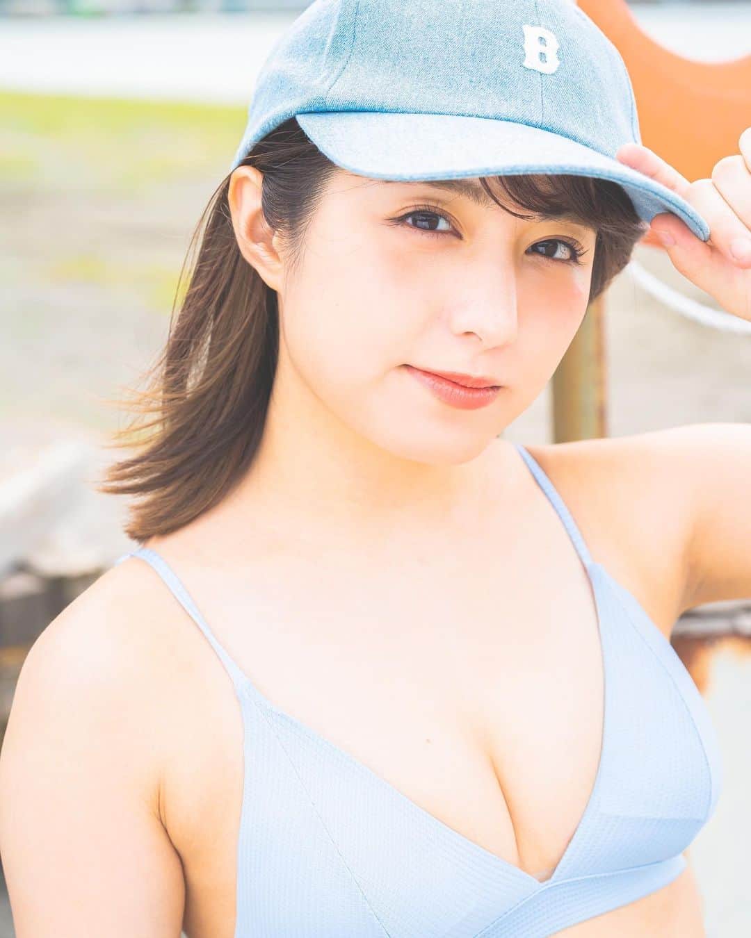 前田美里のインスタグラム：「キャップと水着。 . . #撮影  #グラビア #千葉 #アイドル #キャップ #キャップ女子 #水着 #photo #ファインダー越しの私の世界 #写真好きな人と繋がりたい #作品撮り #写真 #ヲタク #櫻坂46 #欅坂46 #日向坂46 #フォロワー募集中 #gravure #idol #japanesegirl #follow #followme #좋아요 #팔로우미 #팔로미 #오오티디」