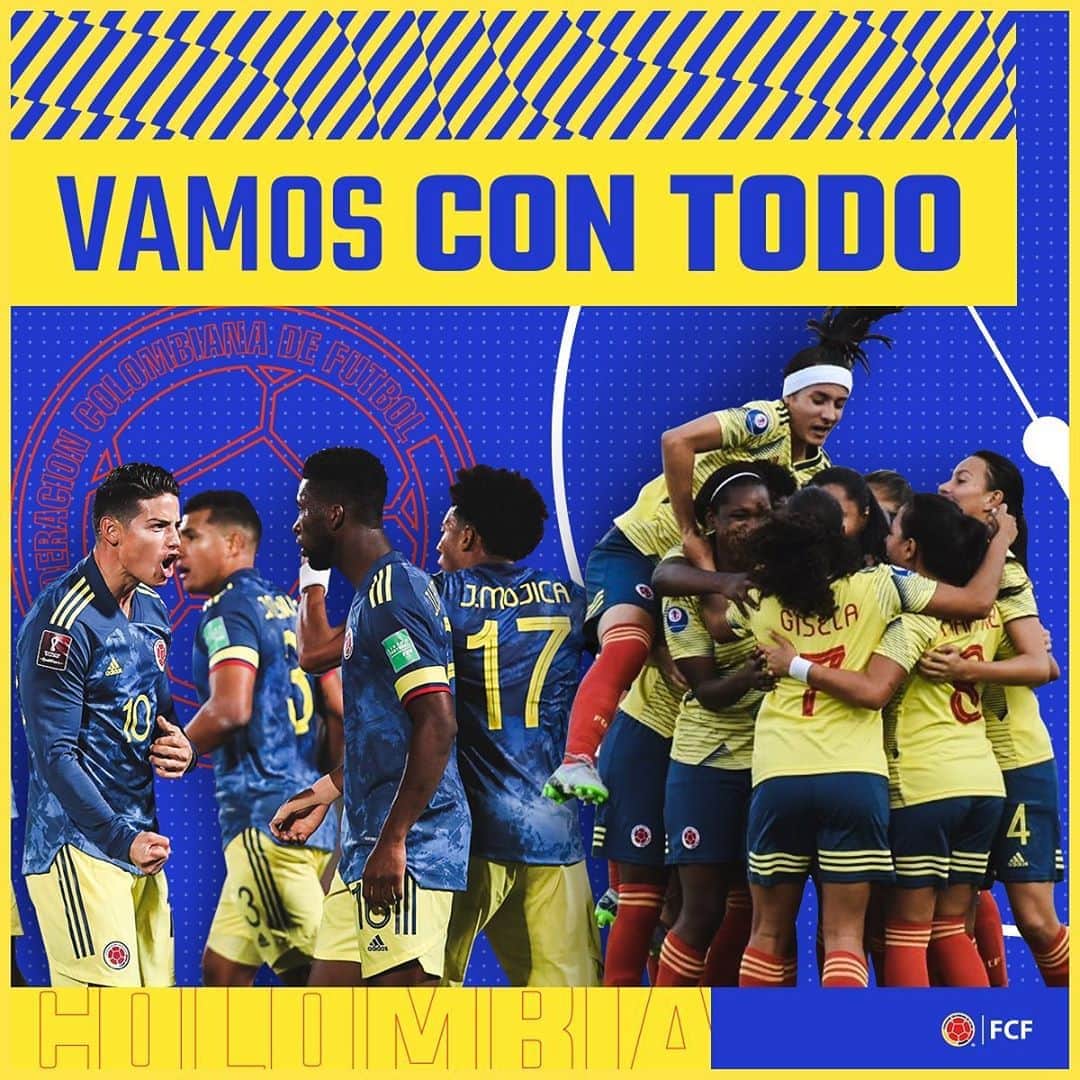サッカー コロンビア代表チームのインスタグラム：「Iniciamos una nueva semana 💪  Estamos enfocados en seguir representando a nuestro país de la mejor manera con todas nuestras Selecciones 🇨🇴  #VamosColombia」