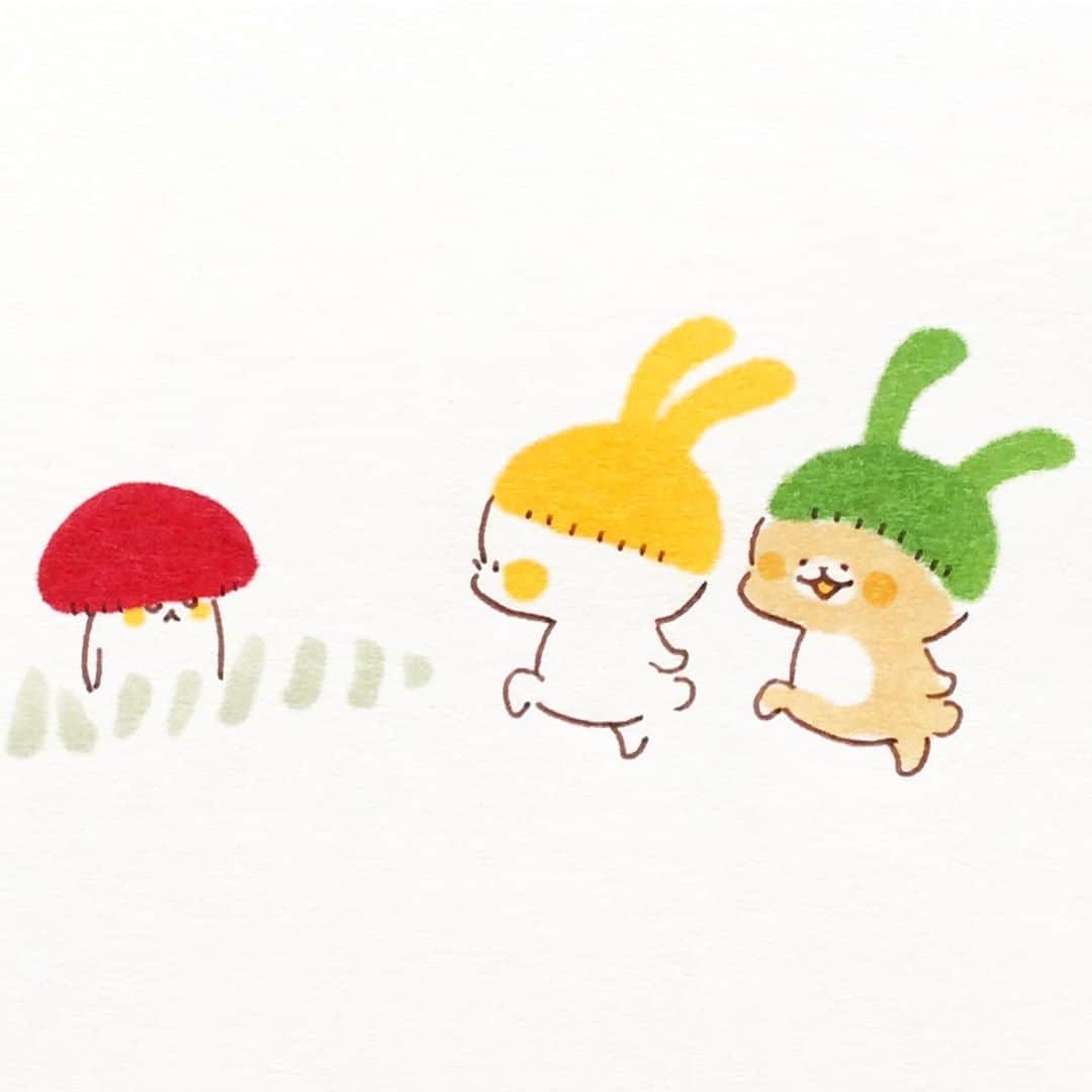 のインスタグラム：「ワンポイント #毛糸の帽子#beanie#イラスト#illustration#くまさん#ドッキー#ウサギタケ#usagitake#ハート」