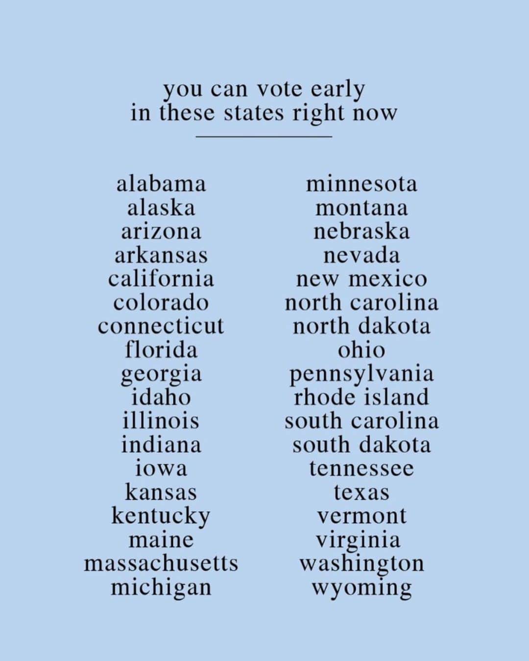 アライ・マキさんのインスタグラム写真 - (アライ・マキInstagram)「happy monday my angels. 🌧 now swipe over to see all the states you can officially vote early in 🗳」10月20日 2時14分 - allymaki