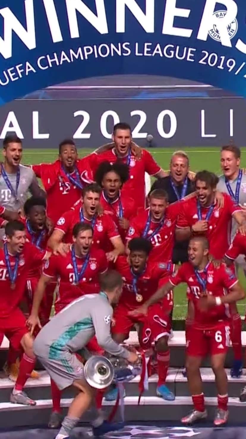 のインスタグラム：「Get ready to watch this cuplift every UCL matchday from now on. Never gets old. 😍🏆         #MondayMotivation #FCBayern #MiaSanMia #ChampionsLeague #UCL」