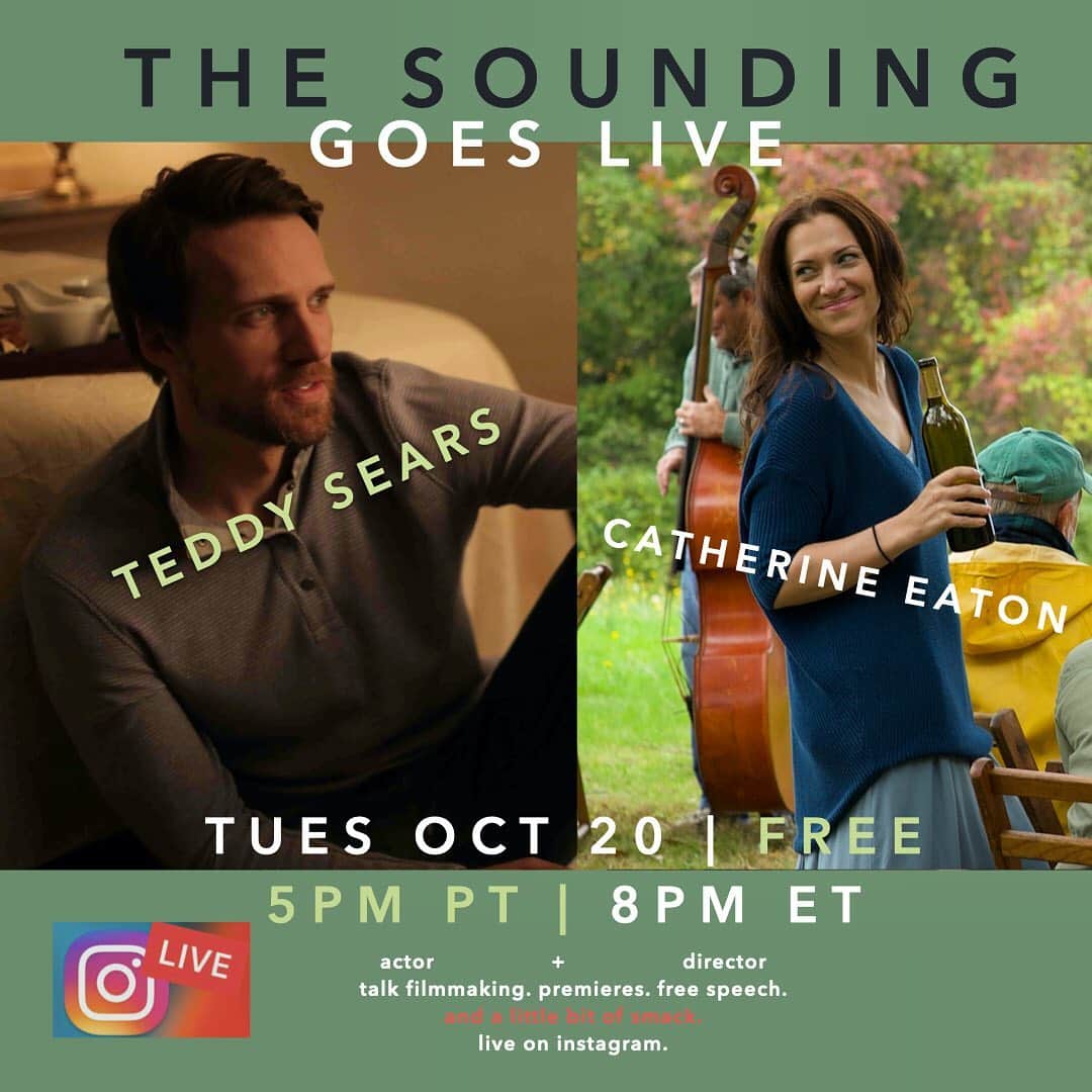 テディ・シアーズのインスタグラム：「The Sounding begins streaming tomorrow, and to kick it off I’ll be going live with the film’s brilliant director and star @catherineveaton at 8pm EST/5pm PST to discuss the film, answer questions, talk free speech, and celebrate independent film. Please join us. @soundingmovie #thesoundingfilm #teddysears #harrisyulin #frankiefaison #erindarke #femalefilmmakers #womendirectors #otherness #shakespeare #oliversacks #revolution #resistoppression #indiefilm」