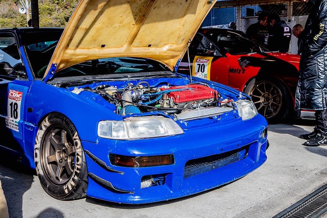 のインスタグラム：「_ REAL Across R Honda EF8 CR-X _ _ Shot on 19-Jan 2020  "CTAC(Central Time Attack Challenge)" at Central Circuit (Hyogo, Japan) _ car: @y26real photo: @mistbahn _ _ JP) 2020年01月19日、セントラルサーキットで開催されたCTAC(セントラル・タイムアタック・チャレンジ)で撮影。 _ _ #ctac #ctac2020 #centralcircuit #セントラルサーキット #honda #crx #hondacrx #ホンダcrx #realcompany #リアルカンパニー #real #across #ef8 #ef #efcrx #crxsir #osakajdm #kanjo #kanjostyle #kanjoracer #kanjozoku #trackcar #timeattack #timeattackjapan #bseries #b18 #b18c #advan #te37 #hondasontrack」