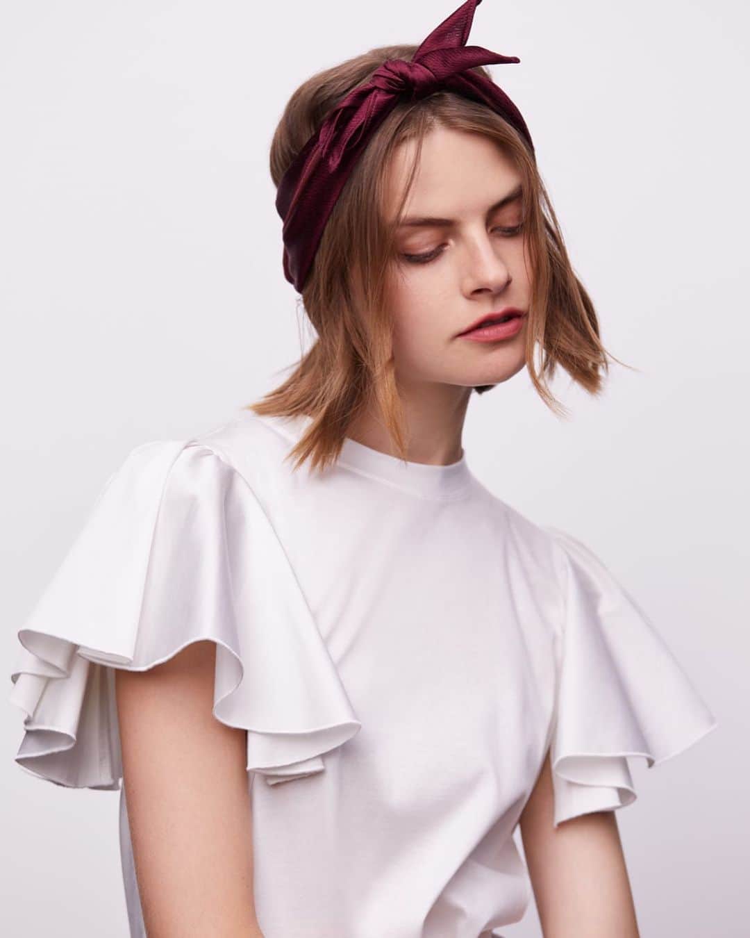 のインスタグラム：「Complete your look with an #ADEAM textured satin headband.」