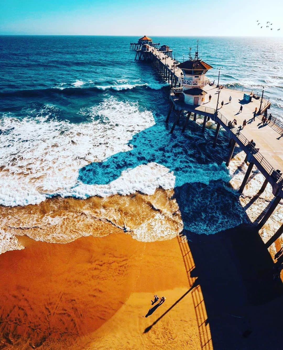 カリフォルニアスタイルのインスタグラム：「午後のHuntington Beach オーシャン、ビーチ、ピア・・・　大好きなエレンメントが集まってる❣️  @shorebreakresort #californiastyle #california #huntingtonbeach #ocean #pier #orangecounty #beach #drone #waves #surf #surfer #カリフォルニアスタイル #カリフォルニア #カリフォルニア生活 #カリフォルニアライフ #ホテル #ブティックホテル #boutiquehotel #カリフォルニア工務店 #ライフスタイル不動産 #lightningjapan #lightningmagazine #ビーチライフ #ビーチ #サーフィン #サーフィン女子 #ドローン #ピア #ハンティントンビーチ #海 #サーフィン女子」