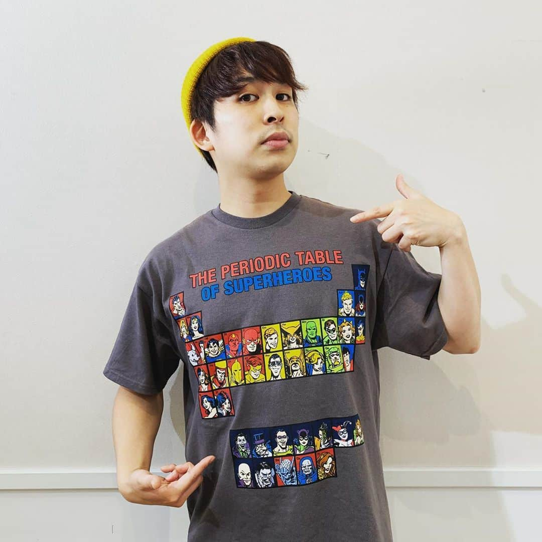 斉藤正伸（ジャガモンド）さんのインスタグラム写真 - (斉藤正伸（ジャガモンド）Instagram)「#映画Tシャツ #映画 #映画チンピラ #ジャガモンド #DC #DCコミック #高円寺 #豆魚雷 #元素記号 #シネマンション」10月20日 18時12分 - mondmasa