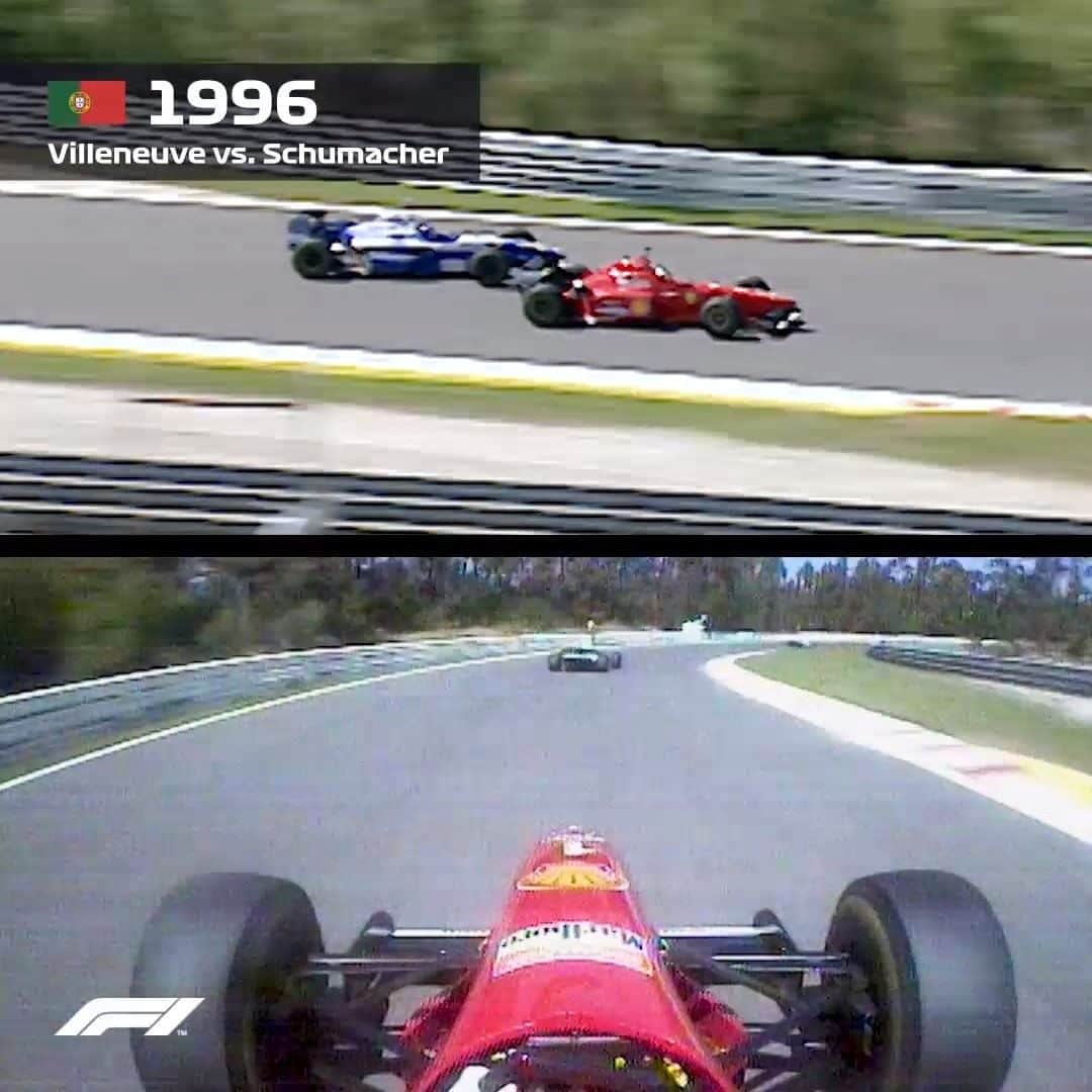 のインスタグラム：「Schumacher ⚔️ Villeneuve⁣ ⁣ The infamous rivals went wheel-to-wheel in Portugal 🇵🇹⁣ ⁣ #F1 #Formula1 #PortugueseGP #Schumacher #Villeneuve @williamsracing」