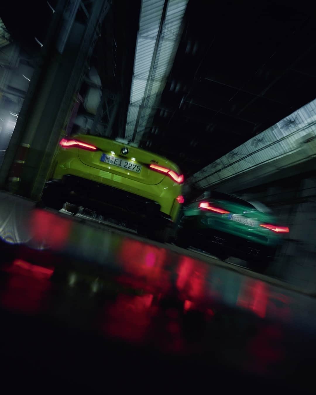 BMWのインスタグラム：「What we do in the shadows. The all-new BMW M3 Sedan and the all-new BMW M4 Competition Coupé. #TheM3 #TheM4 #BMW #M3 #M4 #BMWM @bmwm  __ BMW M3 Sedan: Fuel consumption in l/100 km (combined): 10.8. CO2 emissions in g/km (combined): 248.* Further information: www.bmw.com/disclaimer.  Acceleration (0-100 km/h): 4.2 s. Power: 353 kW, 480 hp, 550 Nm. Top speed (limited): 250 km/h (with optional M Drivers Package: 290 km/h).  	 BMW M4 Competition Coupé: Fuel consumption in l/100 km (combined): 10.2. CO2 emissions in g/km (combined): 234.* Further information: www.bmw.com/disclaimer.  Acceleration (0-100 km/h): 3.9 s. Power: 375 kW, 510 hp, 650 Nm. Top speed (limited): 250 km/h (with optional M Drivers Package: 290 km/h).  	 	 * All performance, fuel consumption and emissions figures are provisional.」