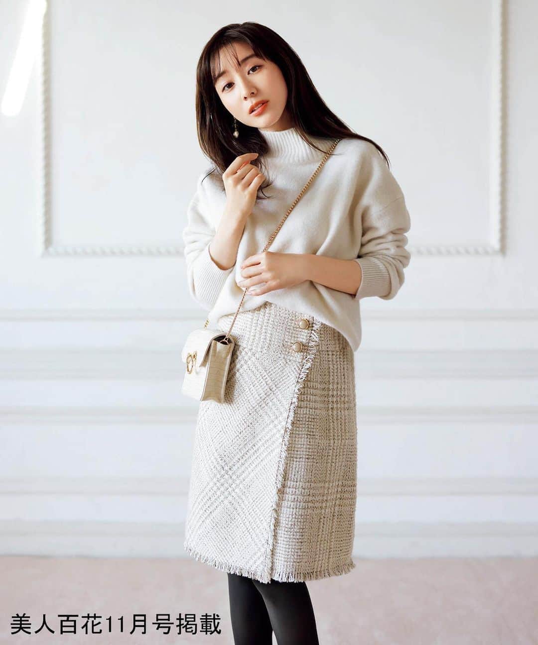 Arpege Storyさんのインスタグラム写真 Arpege Storyinstagram 美人百花掲載アイテム ウールカシミヤタートルプルオーバー No Price 16 000 Tax Size S M ツイードチェック台形スカート No Price 16 000 Tax Size Ss S M