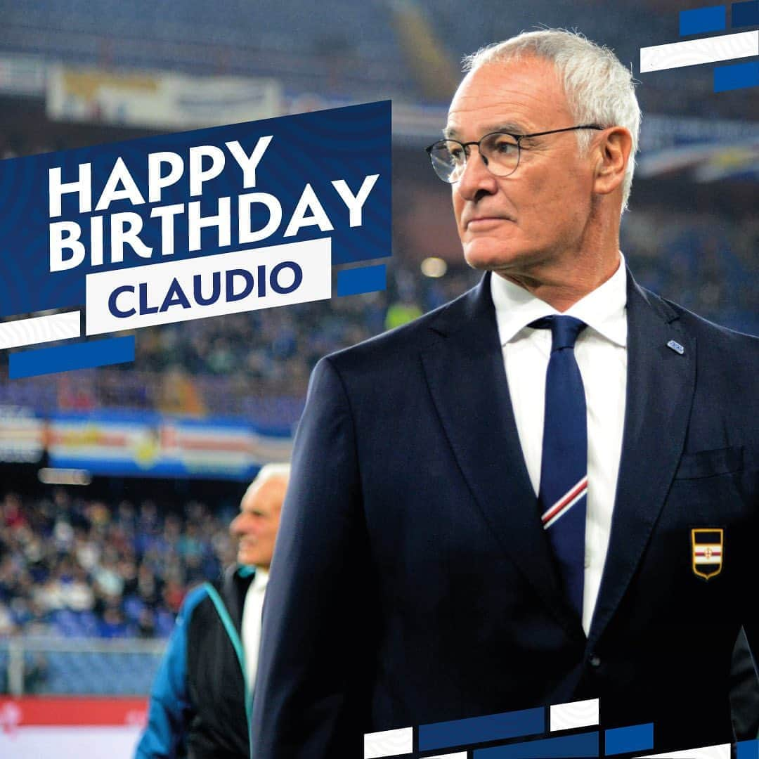 UCサンプドリアさんのインスタグラム写真 - (UCサンプドリアInstagram)「Buon compleanno a mister #Ranieri! 🎂6️⃣9️⃣🎉」10月20日 16時25分 - sampdoria