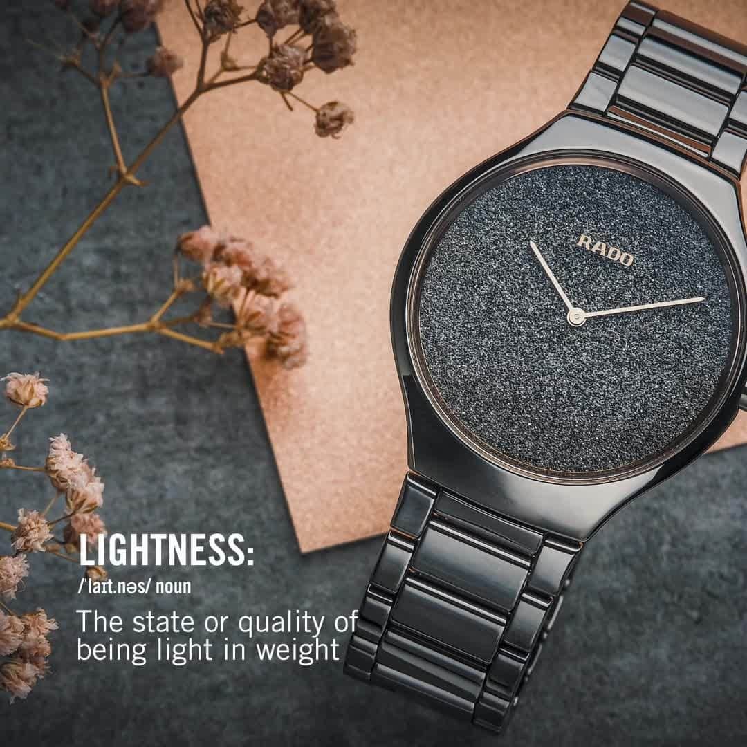 ラドーのインスタグラム：「The beautiful thing about the True Thinline is that its lightness doesn't affect its strength. #RadoTrueThinline #Feelit」
