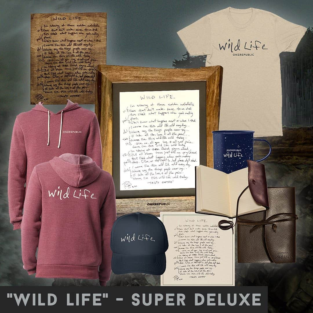 OneRepublicさんのインスタグラム写真 - (OneRepublicInstagram)「“Wild Life” Collectable Packs available now featuring handwritten lyrics by Ryan, custom handmade frames, journals, mugs, hoodies and more. OneRepublic.com/store」10月21日 4時36分 - onerepublic