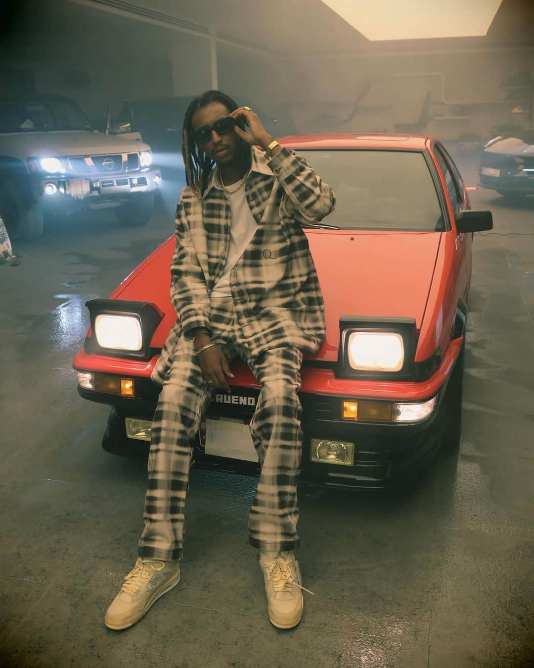 のインスタグラム：「@freektv in his new video wearing the Saadi printed denim shirt with the matching Tahir printed denim jeans.  #qasimi #qasimiaw20 #freektv #menswear #mensclothing」