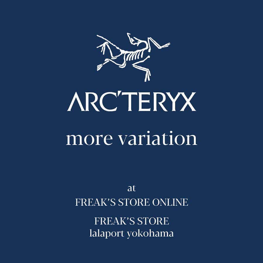 のインスタグラム：「【 TOPICS 】  ARC'TERYX more variation  FREAK'S STORE ONLINE、ららぽーと横浜店にてARC'TERYX more variationを開催致します。 人気のATOMシリーズ全型、全色のラインナップをご用意しております。  ▶︎TOPページのURLからTOPICSをご覧ください。  #freaksstore #フリークスストア #freaksstore20fw」