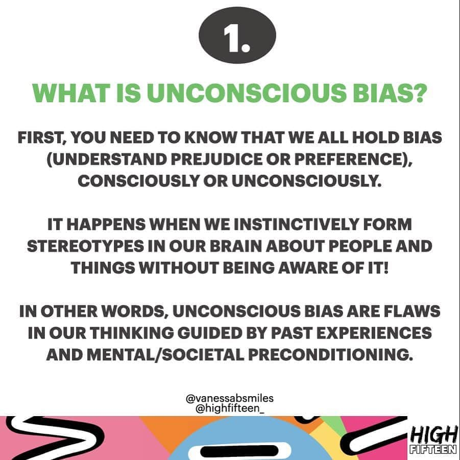 ルー・ティーズデールさんのインスタグラム写真 - (ルー・ティーズデールInstagram)「@vanessabsmiles from @highfifteen_ 👇🏾⁣ Because I can see many questions about #unconsciousbias, I created this for you guys to discover more about the topic! ⁣ ⁣ I train a lot of people, companies on unconscious bias and really look at ways to inspire people to do better and celebrate + welcome everyone, however different they are! ⁣ ⁣ The main attitude to tackle this conversation is: be a freaking fab human being with an open heart and curious mind, self-aware and focussed on more that just ourselves! Oh and don’t forget to smile - the world is often too miserable to see sad faces! ⁣ Hope this helps! ⭐️🙏🏾💛」10月20日 22時20分 - louteasdale