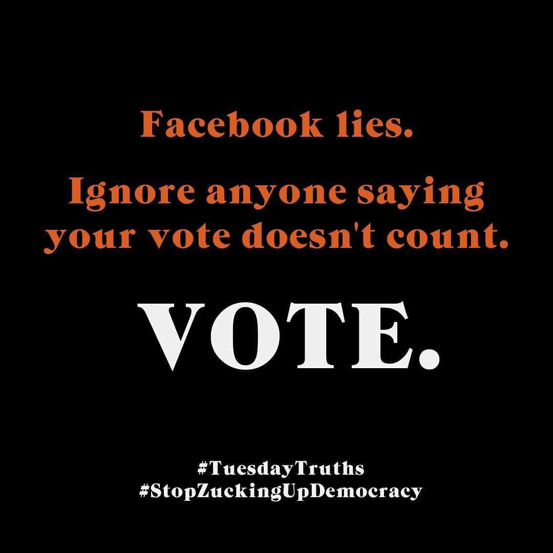 ナオミ・キャンベルさんのインスタグラム写真 - (ナオミ・キャンベルInstagram)「#tuesdaytruths #stopzuckingupdemocracy #VOTE」10月20日 22時58分 - naomi