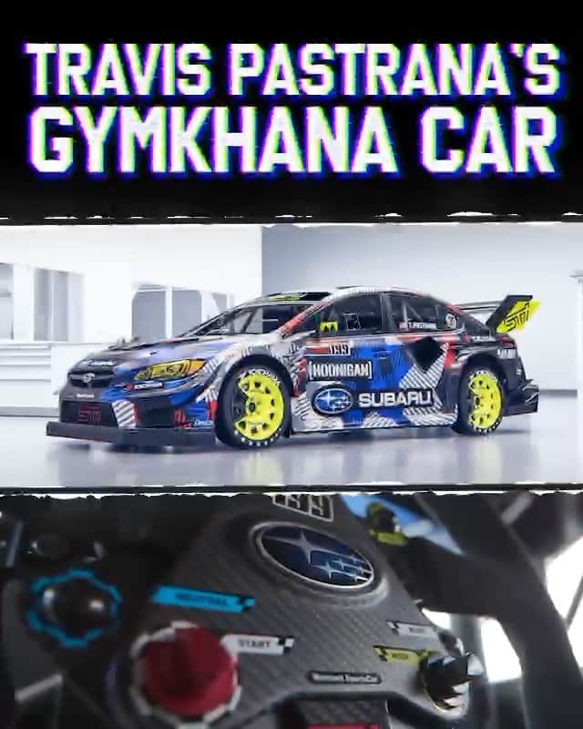 のインスタグラム：「💥WHAT DO YOU THINK OF THE LIVERY FOR @travispastrana’s NEW GYMKHANA MACHINE?   Designed by @thehoonigans + @subaru_usa + @travispastrana  #Subaru#199Subaru#Gymkhana   #Repost @thehoonigans  Active aero. Bespoke billet engine block. 8000rpm redline. All carbon everythang. And of course the last piece of the puzzle to the wildest Subaru STI racecar ever built: @TravisPastrana’s all-new livery, made just for Gymkhana. Enjoy! #BacktoSubaru」