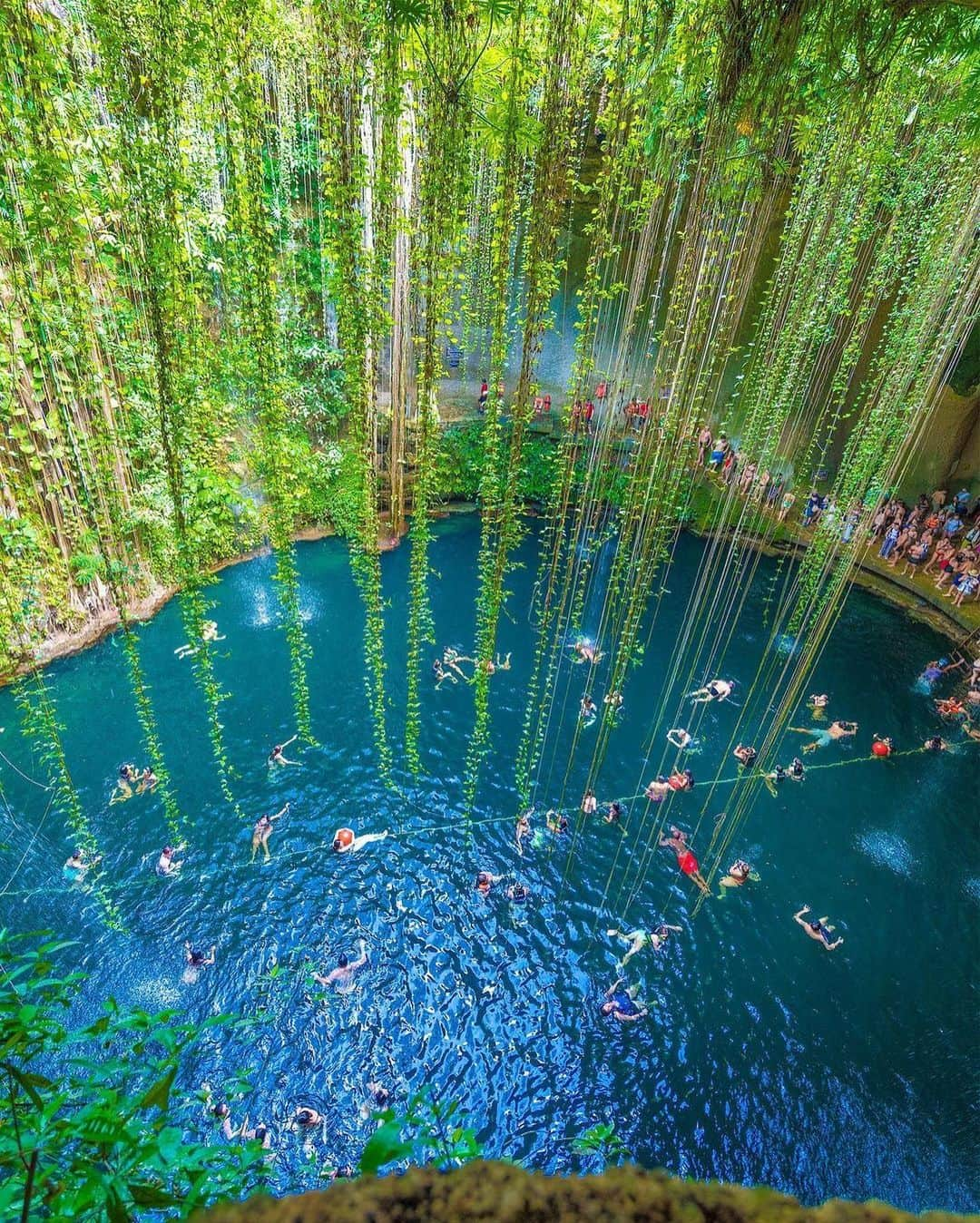 BEAUTIFUL DESTINATIONSさんのインスタグラム写真 - (BEAUTIFUL DESTINATIONSInstagram)「Isn't it enchanting? ✨ Ik Kil is a mesmerizing cenote framed by immense rock walls and thread-like vines, and looks like a scenery that's straight out of a fairy tale. Visitors can swim and snorkel its water, which is about 130 feet deep.  BD tips on shooting incredible nature spots 👇🏼 Tip 1 - Get a crispy wide shot from above Tip 2 - Zoom in closer to reveal more details Tip 3 - Try finding unique angles for a fresh perspective  For photographers out there, any additional tips? 💡 Add this to your bucket list now!  📸 @kyrenian 📍 Ik Kil, Yucatan, Mexico」10月20日 23時22分 - beautifuldestinations