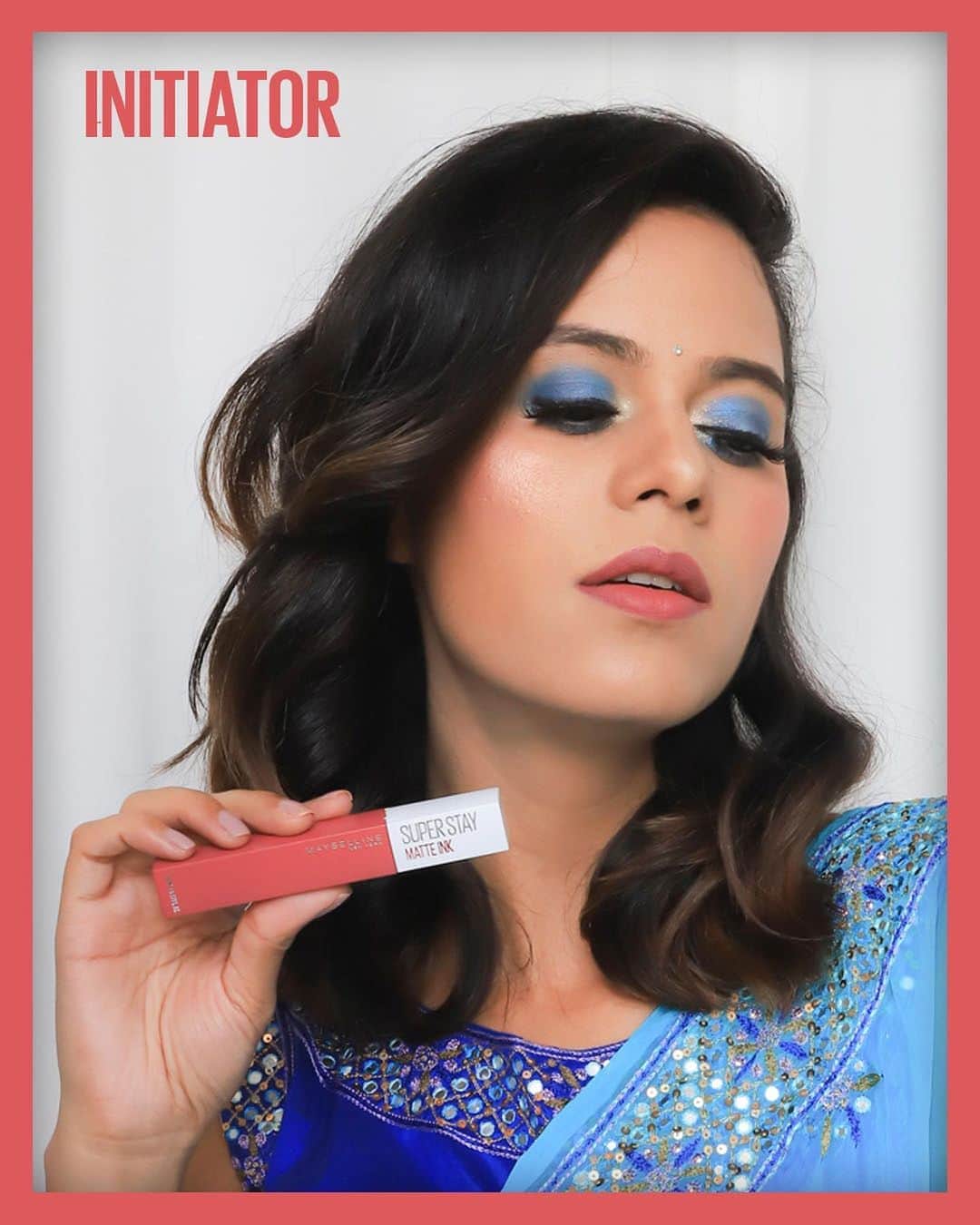 Aakriti Ranaさんのインスタグラム写真 - (Aakriti RanaInstagram)「Contest Alert! 🔔  All decked up for Navratri Day 5 in royal blue, and completing my look with Maybelline Super Stay Matte Ink in the shade INITIATOR that has upto 16 hours wear!✨   Recreate this look with your favourite Superstay shade on Day 5 and use the hashtag #SSMIvsNavratri and stand a chance to win my favourite Superstay Matte ink shades!  For day 6 I challenge @radhikasethh to take up the #SSMIvsNavratri Challenge!  📸 @duagunjan  #SSMIvsNavratri #SuperstayAllDay #MaybellineIndia #StepupLightupwithMaybelline #ad @maybelline #AakritiRana」10月20日 23時26分 - aakritiranaofficial