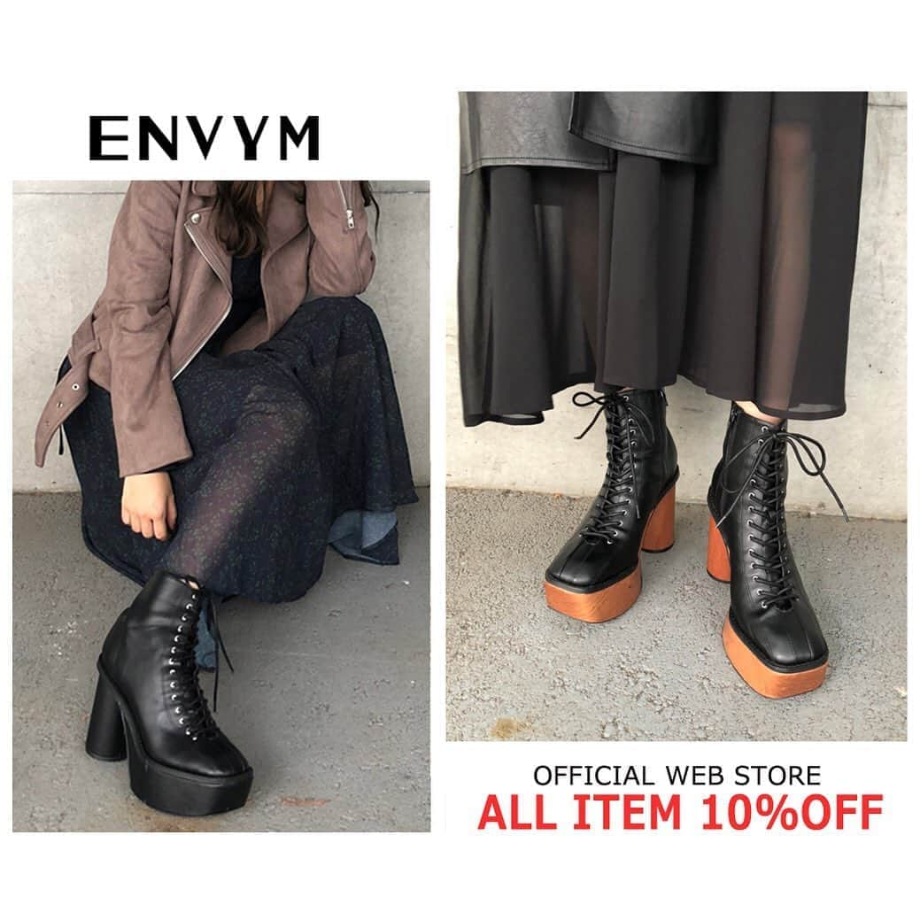 ENVYMさんのインスタグラム写真 - (ENVYMInstagram)「〜ENVYM OFFICIAL WEB STORE〜﻿ ﻿ ﻿ 【ALL ITEM 10%OFF】﻿ 2日間限定!!﻿ OFFICIAL WEB STOREにて開催中!!﻿ 10/21 0:00 - 10/22 23:59!!﻿ ﻿ @envym_official」10月21日 0時01分 - envym_official