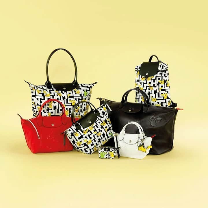 Longchampのインスタグラム：「"I was on my way to the café, but then a storm rolled in! The sky said, crash crash. And I said, oh noo! Until the clouds parted ways in Paris, and the sun came out, and I did a dance to celebrate with Longchamp x Pokémon."  Presenting the #LongchampXPokemon collection.   #Longchamp  #Pokemon #Pikachu」