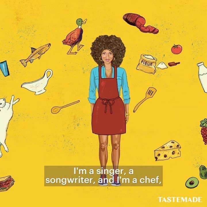 ケリスのインスタグラム：「Excited to share this one!! A new animated docu-series titled On the Line brought to you by @tastemade. Well known chefs & culinary experts share their personal stories or entertaining, never to be forgotten encounters that have helped shape their careers!   Check me out in the recent episode at link in bio. I’ll be sharing my personal journey to becoming a chef and my love of food!」