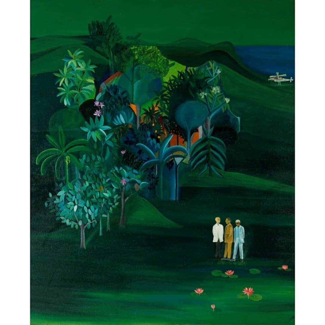 テート・ギャラリーさんのインスタグラム写真 - (テート・ギャラリーInstagram)「Get to know... 🌴 Indian artist Bhupen Khakhar is best known for his richly coloured paintings, but also experimented with installations, glass-painting, ceramics and writing.   Khakhar worked as a chartered accountant for many years before becoming an artist. His career change was partly down to meeting the poet and painter Ghulam Mohammed Sheikh in 1958. Sheikh encouraged Khakhar to attend Faculty of Fine Arts in Baroda and introduced him to many people who Khakhar would later collaborate with. As a result Khakhar became a core figure in the Baroda School; a group of figurative painters who were influential around that time.  Khakar is a self-taught painter. His works are sophisticated, painted with vibrant oil, gouache or watercolour and containing imaginative and deeply personal references. He openly explores his sexuality within his work, touching on the personal and cultural implications of same-sex intimacy within Indian society. He often included himself in these amorous or contemplative scenes. You Can’t Please All 1981 was named Khakhar’s ‘coming out painting’ (swipe left to see). The painting depicts the artist on his balcony, naked, watching an ancient fable be re-enacted before his eyes. The fable tells of a father and son taking their donkey to market. As they take turns riding the donkey, passers by comment on who is riding. ‘The father is old so he should ride’, say some, whilst others complain the father is heavy and will overload the donkey. The story is concluded with the fathers refrain “Please all, and you will please none!” For Khakhar this tale reflected his own desire to accept his identity.  Bhupen viewed painting as an act of love—for himself and his subjects. The autobiographical element of his work is a starkly honest act of confession, which can be both provocative and moving. 'One can’t hide behind a painting. It is standing naked in front of everyone – what you are you are.' - Bhupen Khakhar (1934-2003) ​ ​📷 Bhupen Khakhar painting in his studio ​🎨 American Survey Officer 1969, Kiran Nadar Museum of Art ​🎨 You Can’t Please All 1981 Tate collection」10月21日 0時21分 - tate